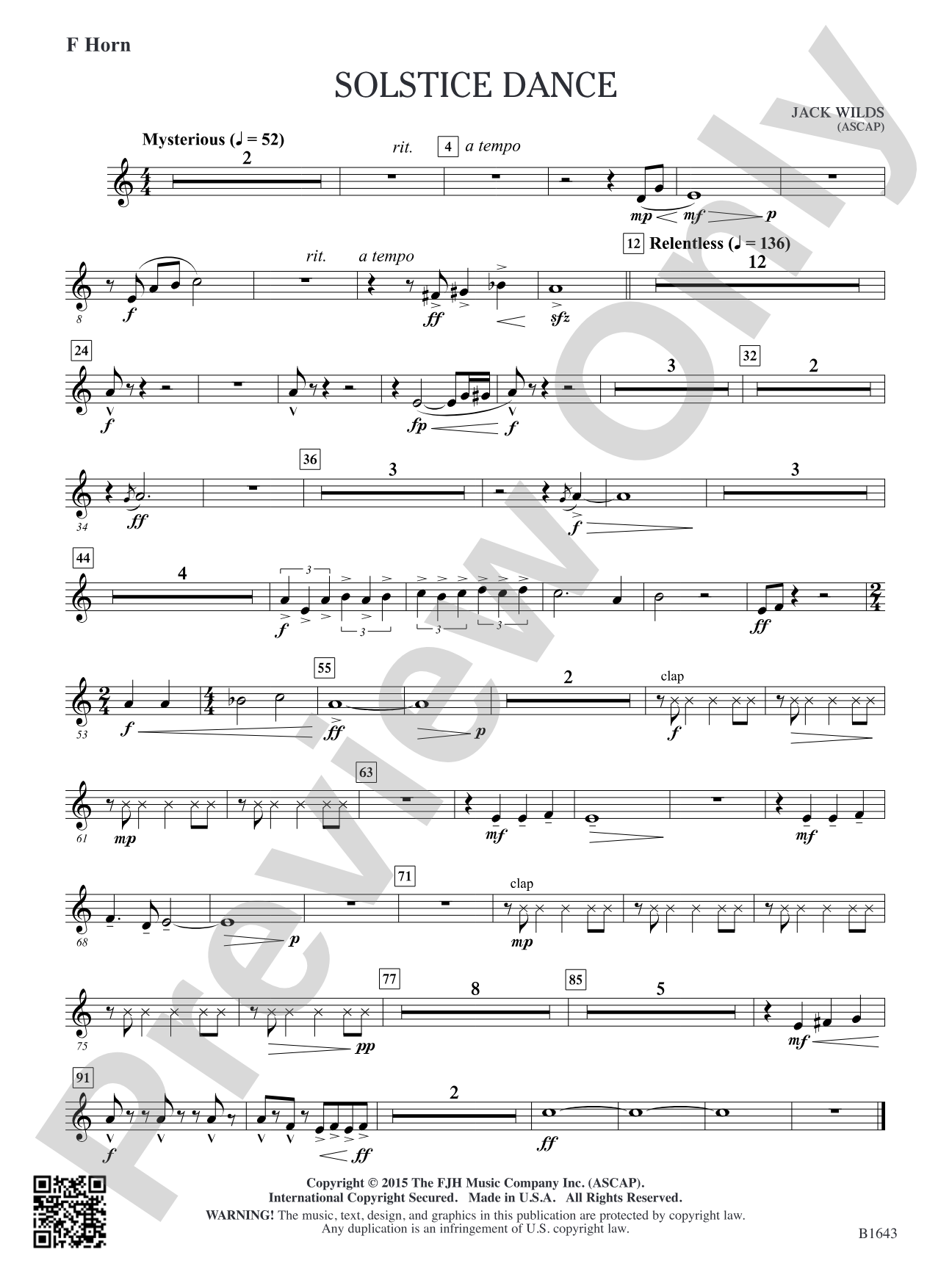 Solstice Dance: F Horn