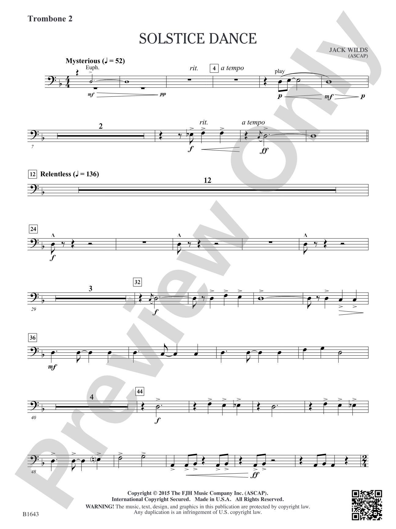 Solstice Dance: Trombone 2