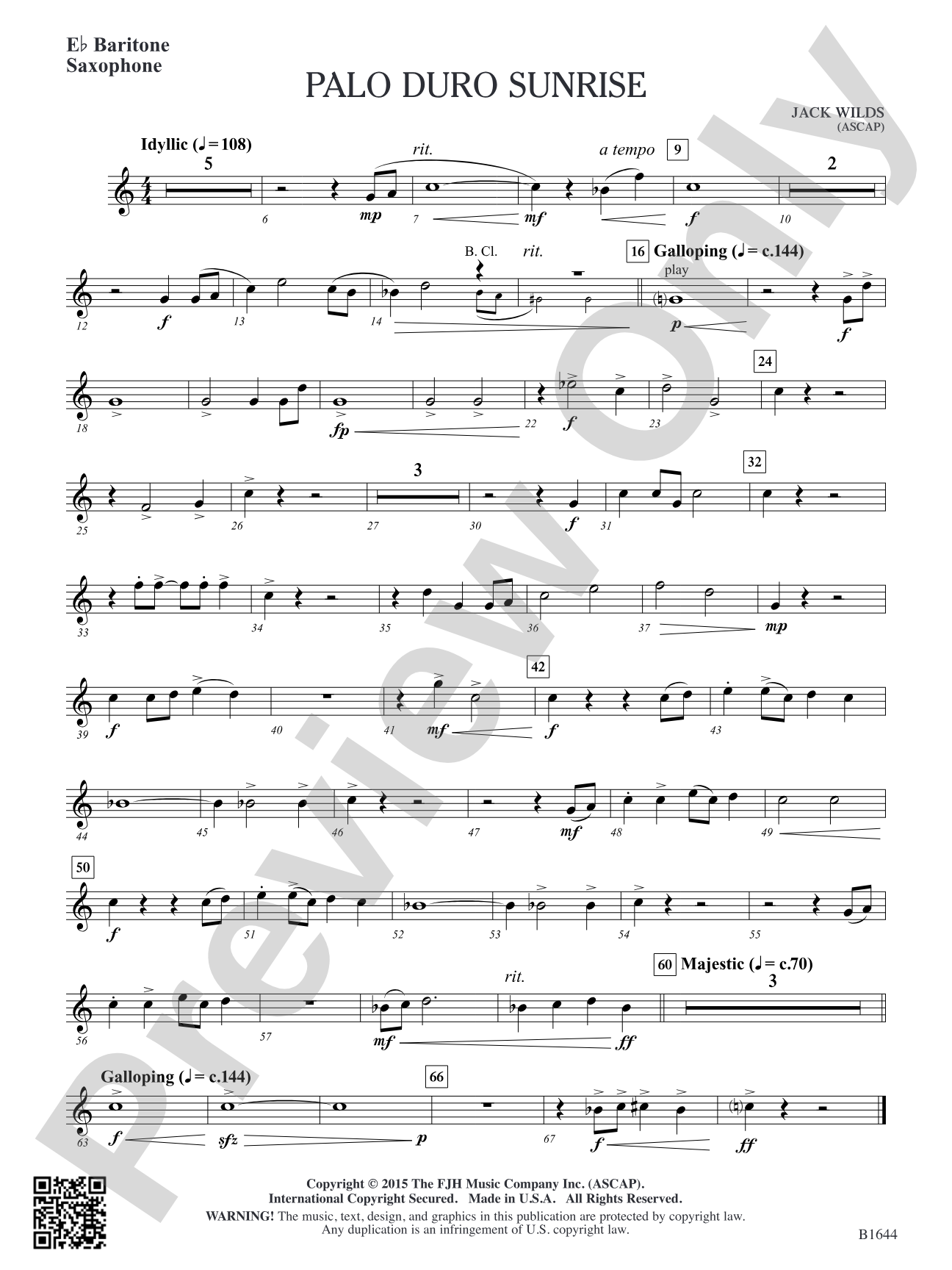 Palo Duro Sunrise: E-flat Baritone Saxophone