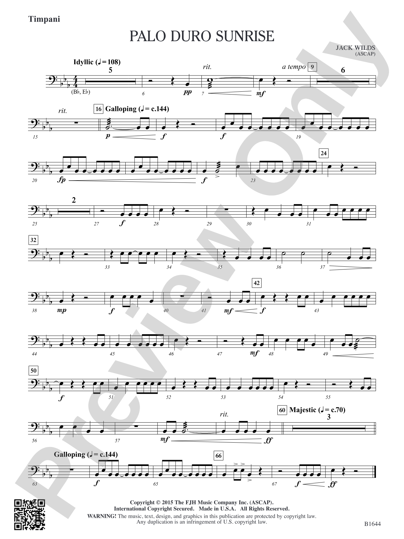Palo Duro Sunrise: Timpani