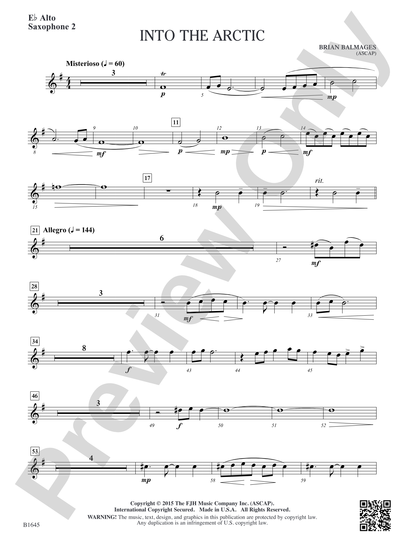 Into the Arctic: E-flat Alto Saxophone 2