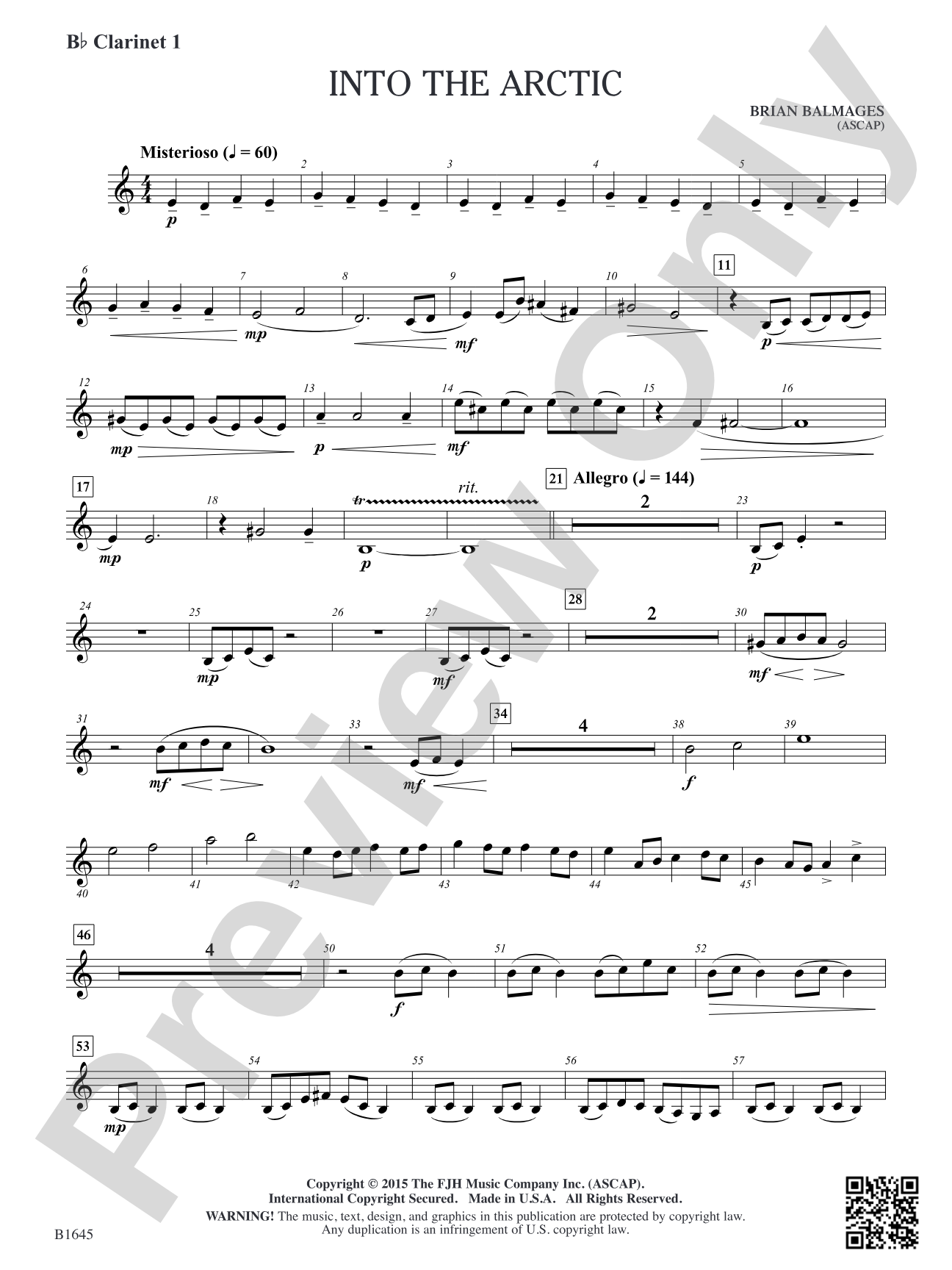 Into the Arctic: B-flat Clarinet 1