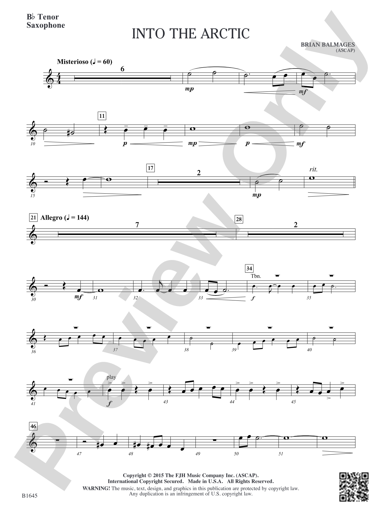 Into the Arctic: B-flat Tenor Saxophone