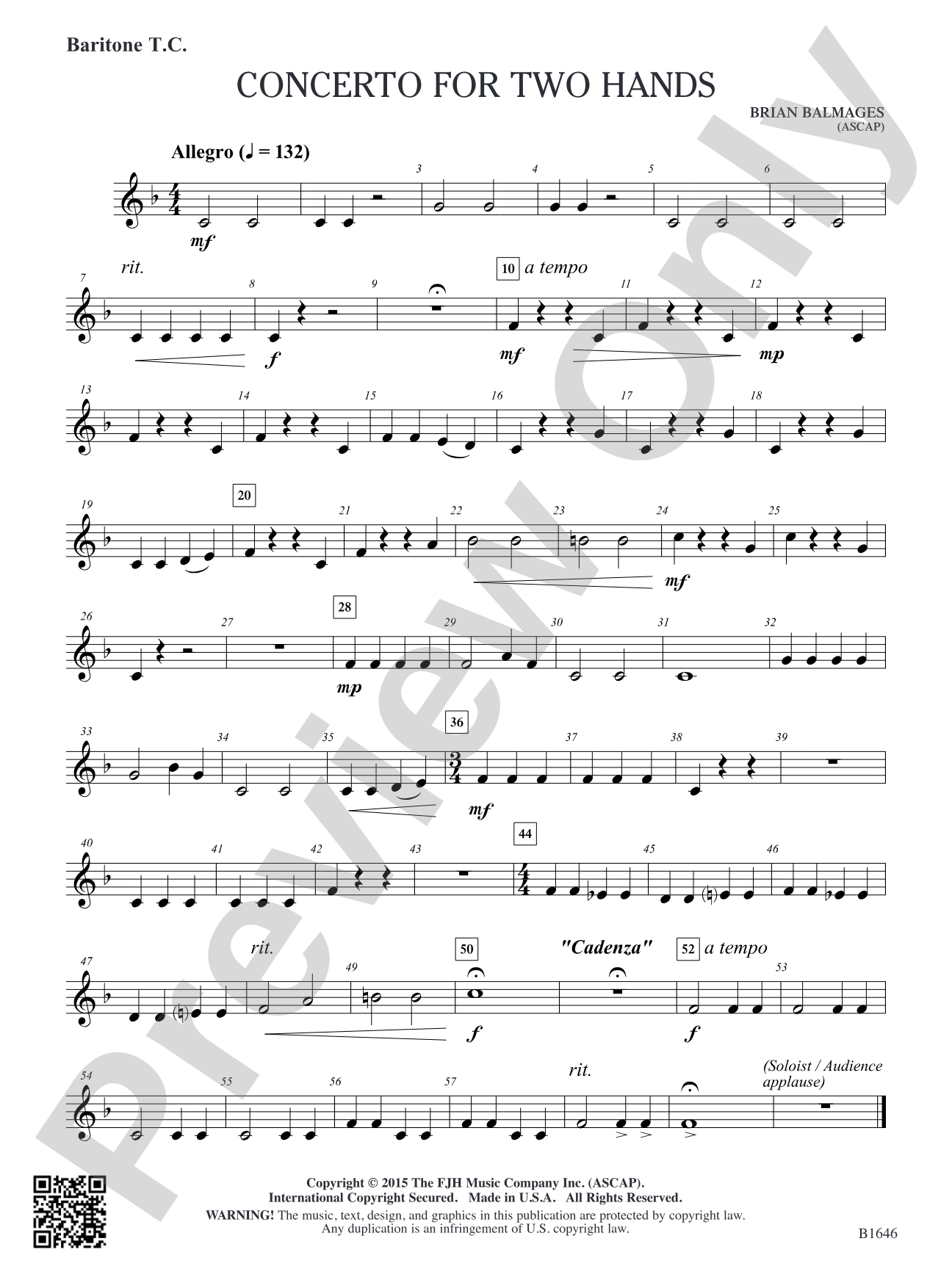 Concerto for Two Hands: Baritone T.C.