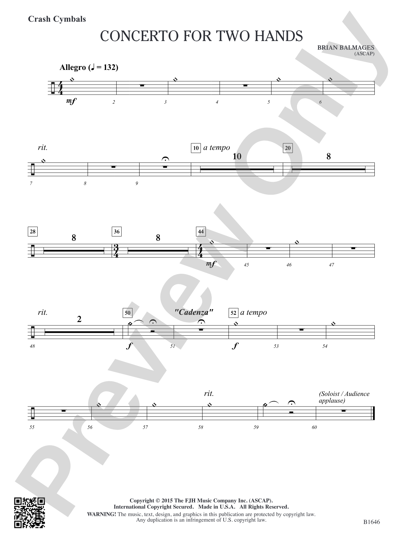 Concerto for Two Hands: Crash Cymbals