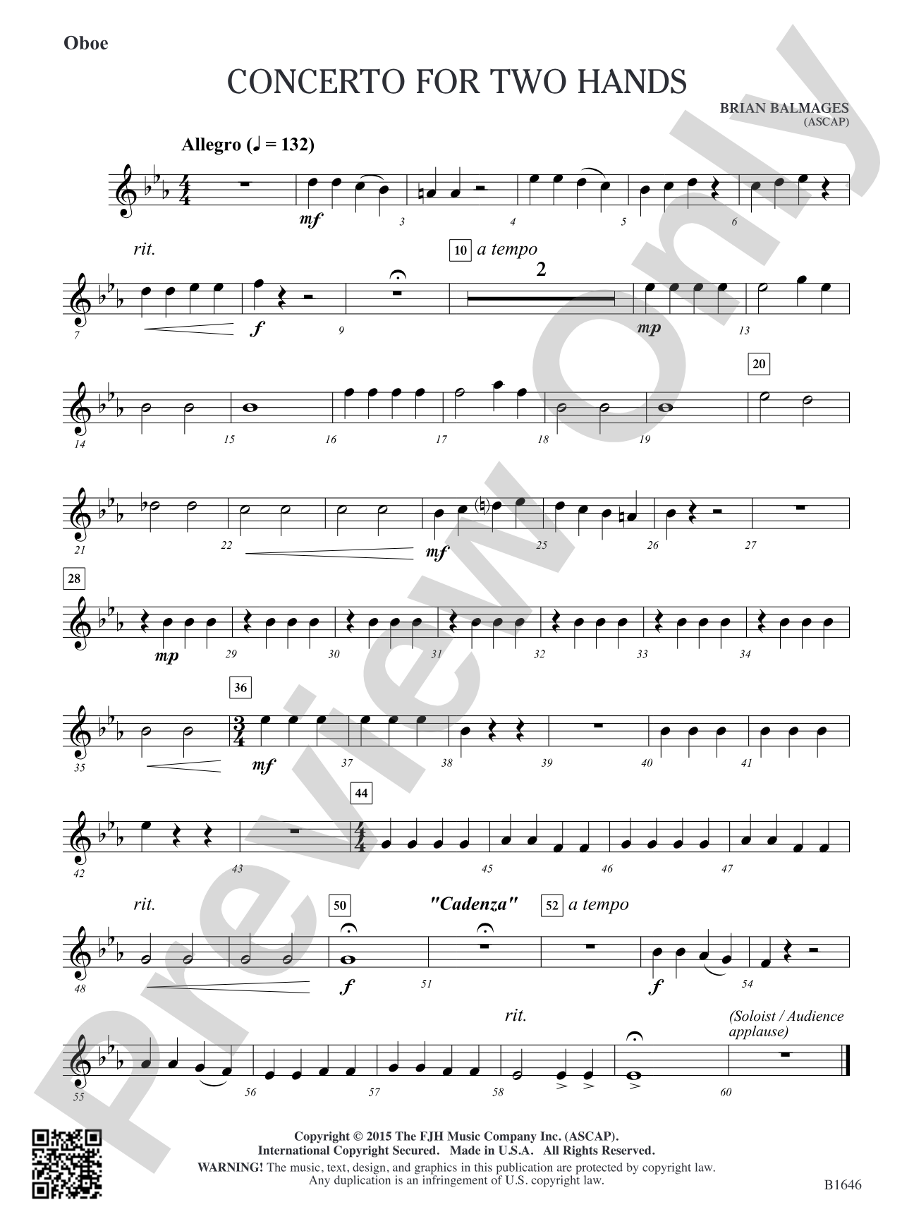 Concerto for Two Hands: Oboe
