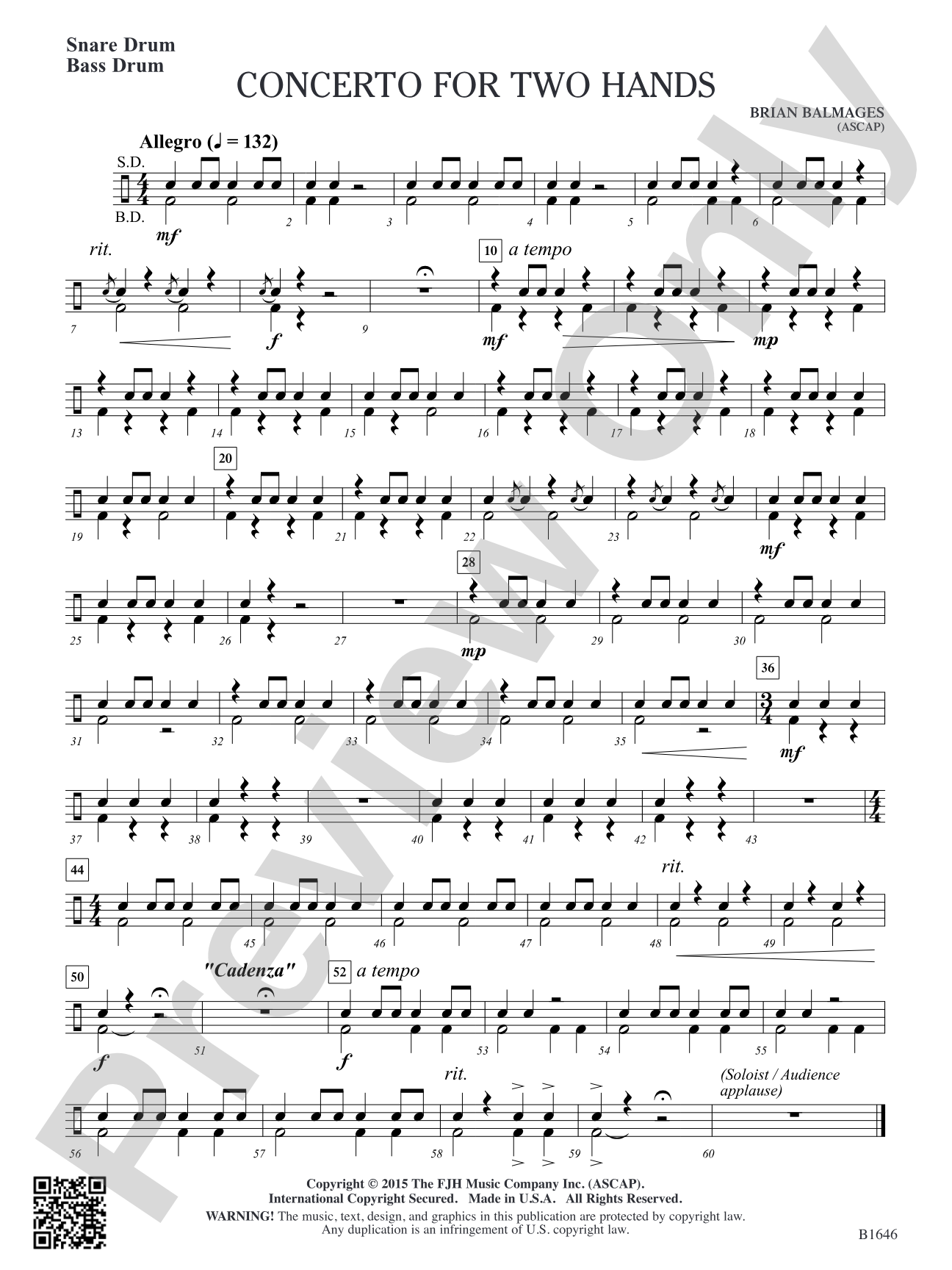 Concerto for Two Hands: Snare Drum / Bass Drum