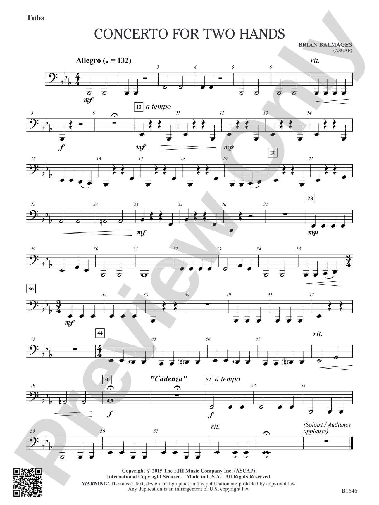 Concerto for Two Hands: Tuba