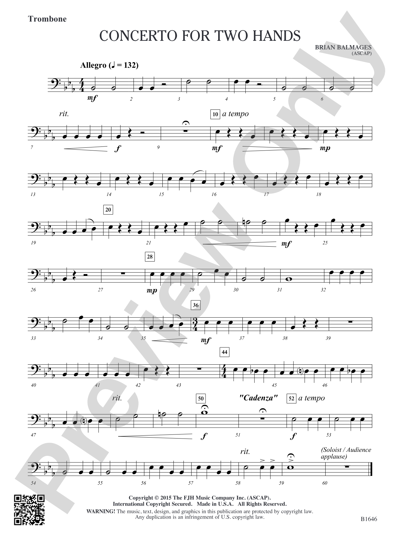 Concerto for Two Hands: Trombone