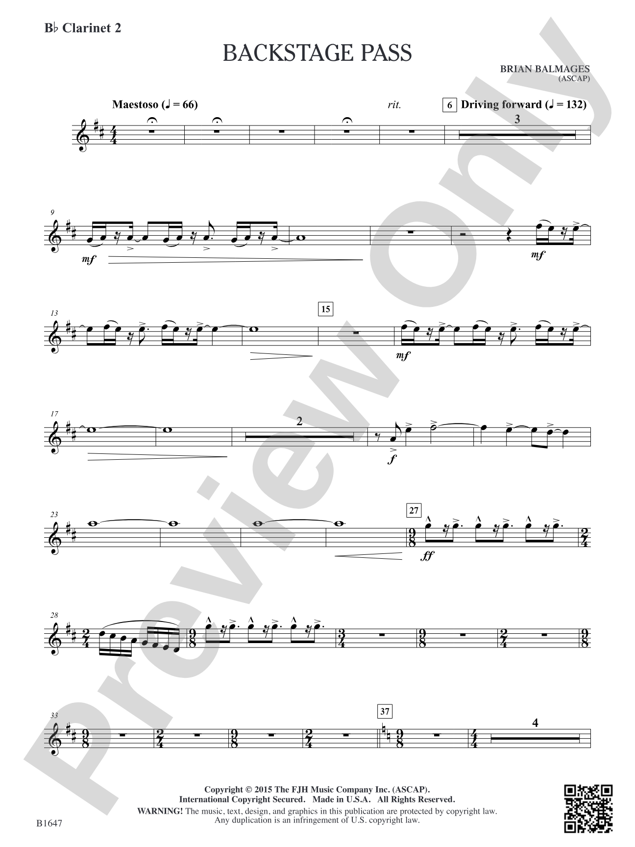 Backstage Pass: B-flat Clarinet 2