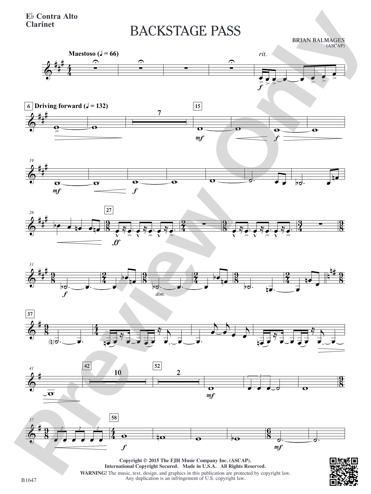 Backstage Pass: E-flat Contra Alto Clarinet
