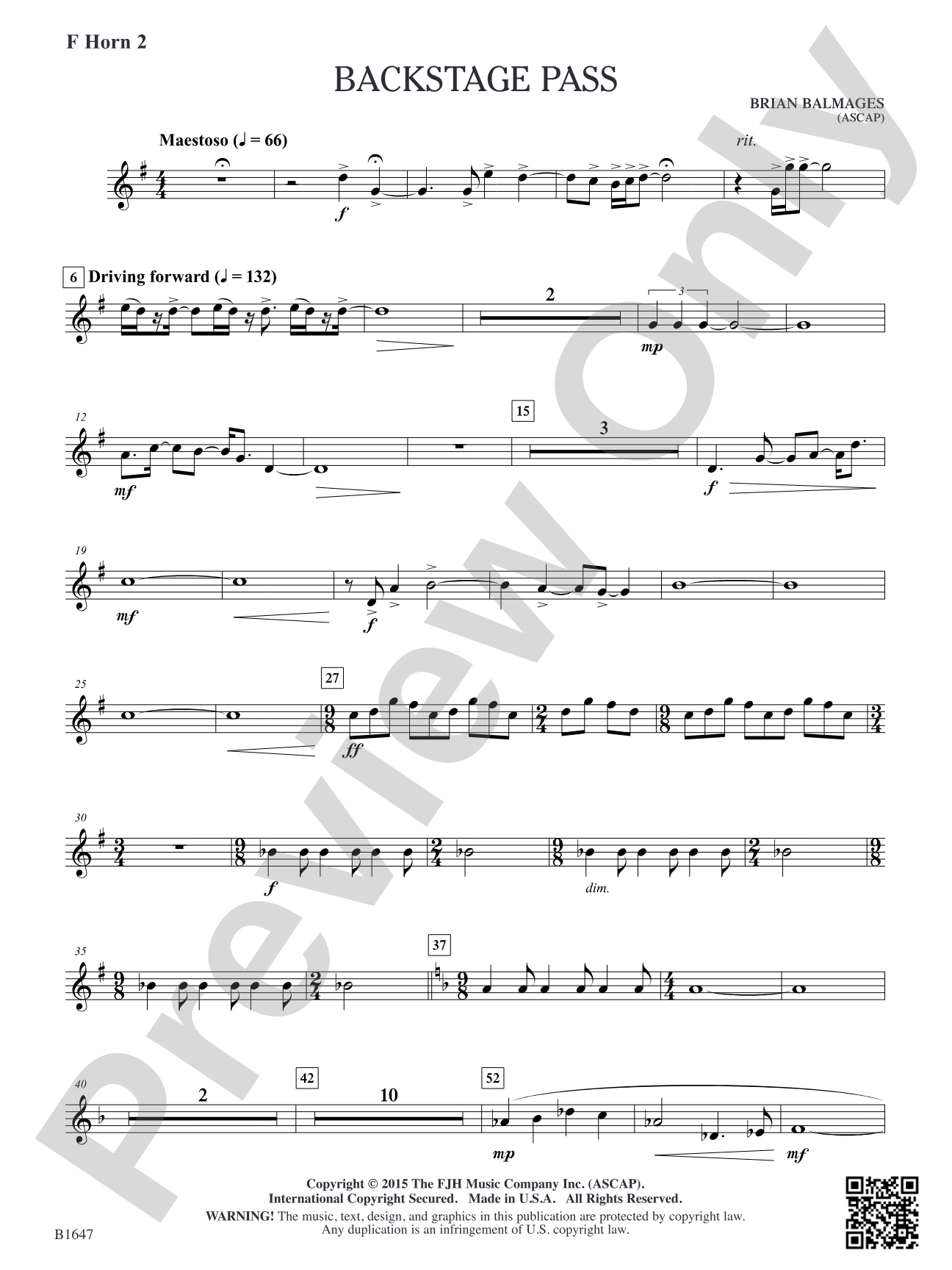 Backstage Pass: F Horn 2