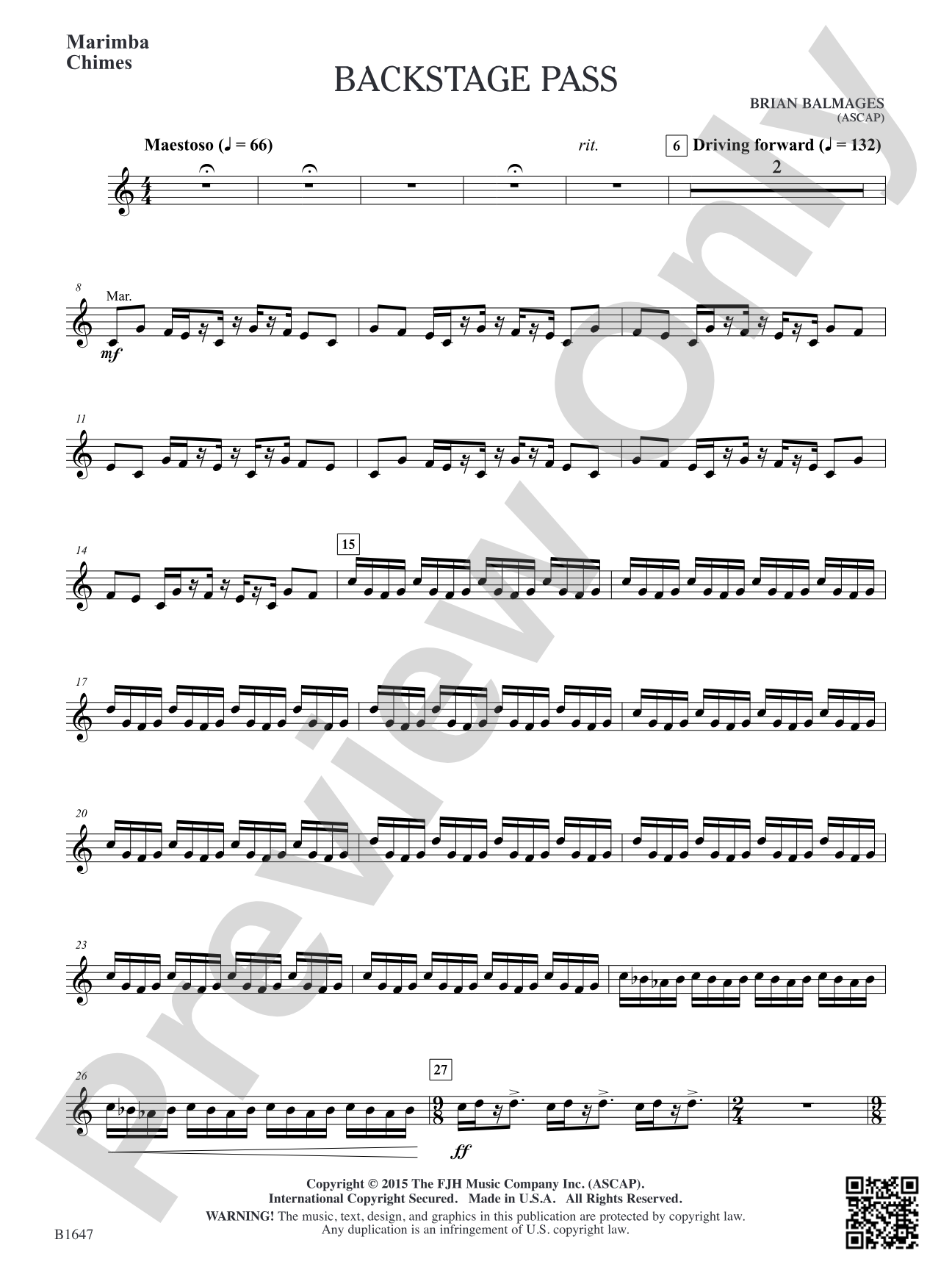Backstage Pass: Marimba / Chimes