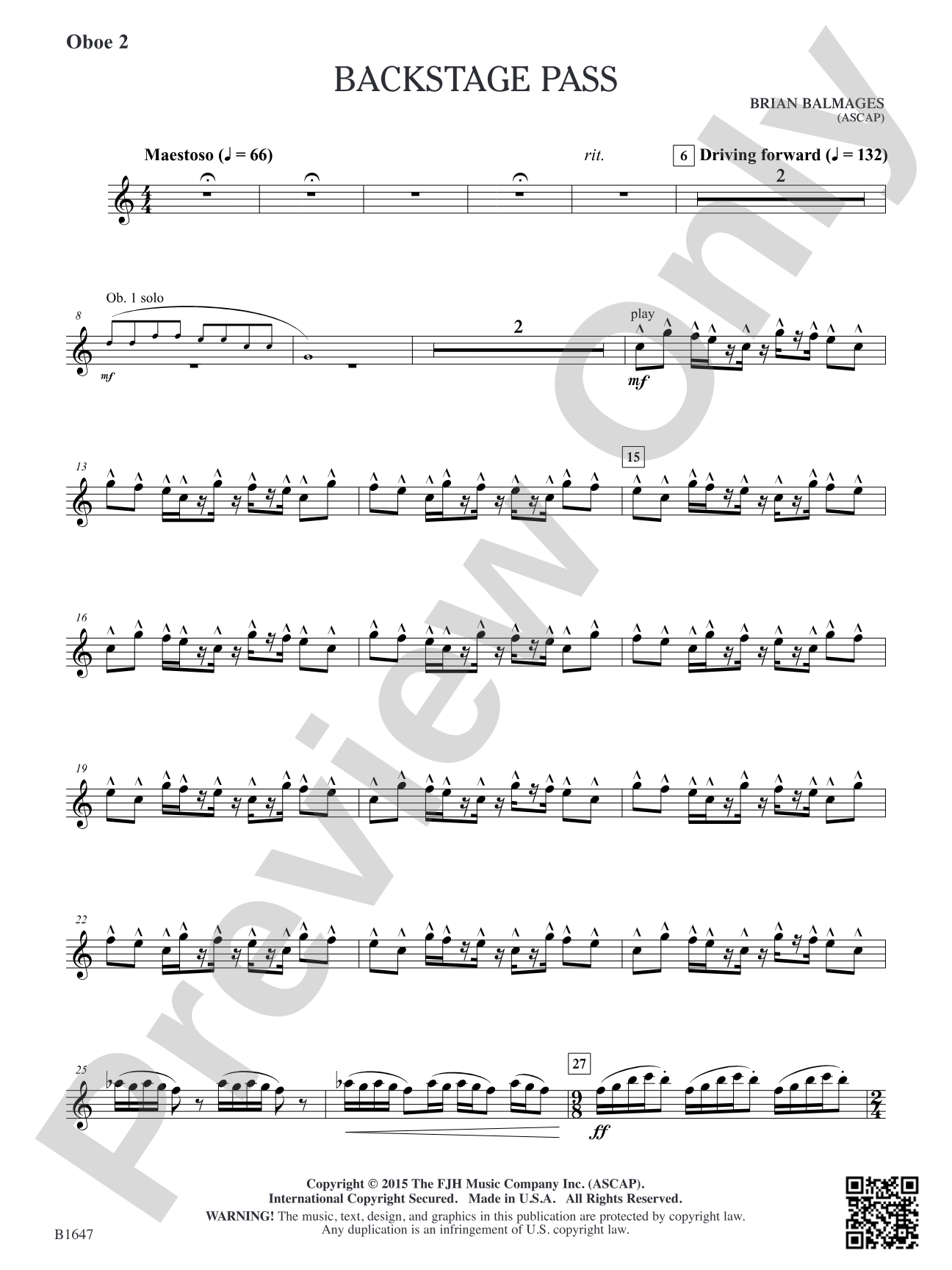 Backstage Pass: Oboe 2