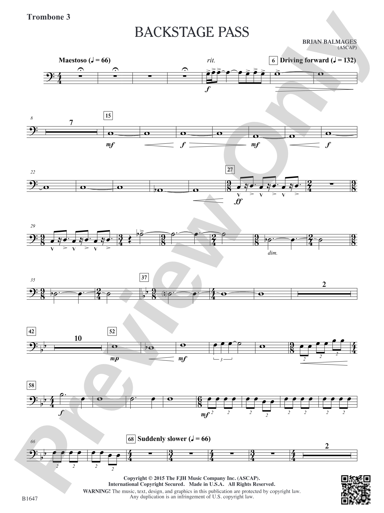 Backstage Pass: Trombone 3