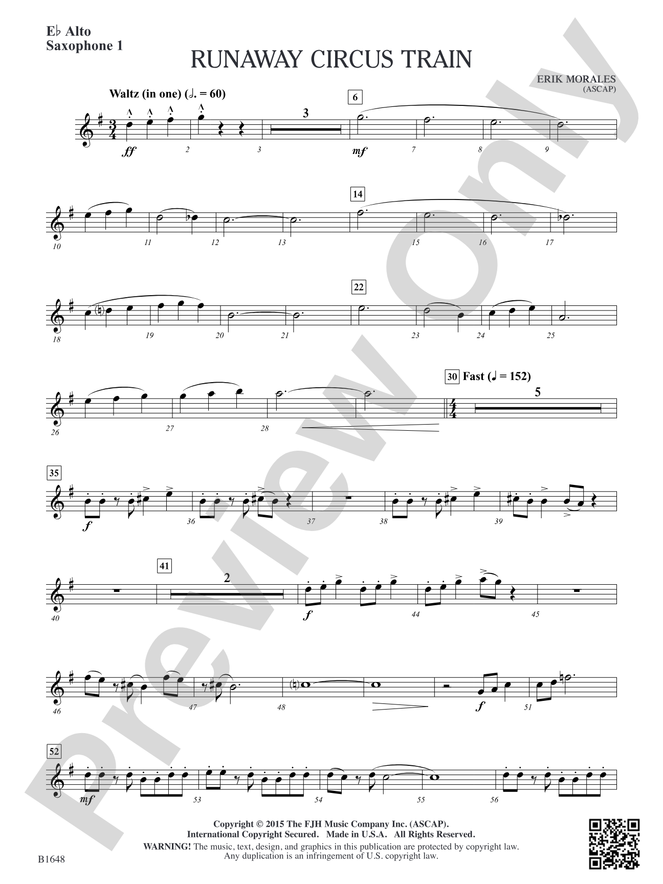 Runaway Circus Train: E-flat Alto Saxophone 1