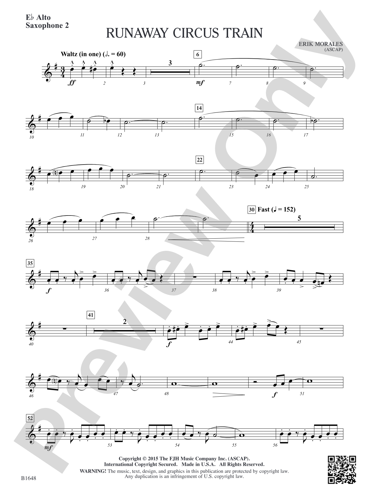 Runaway Circus Train: E-flat Alto Saxophone 2