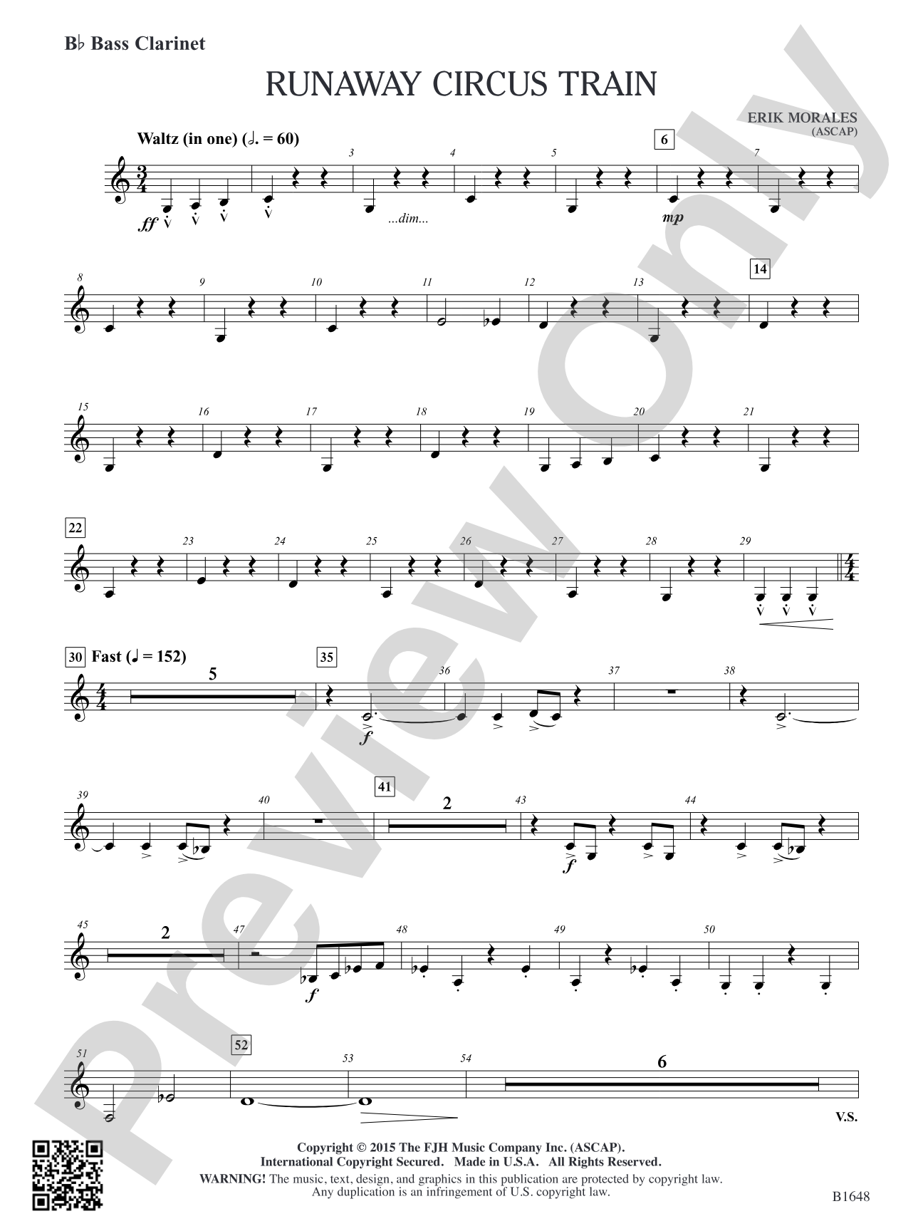 Runaway Circus Train: B-flat Bass Clarinet
