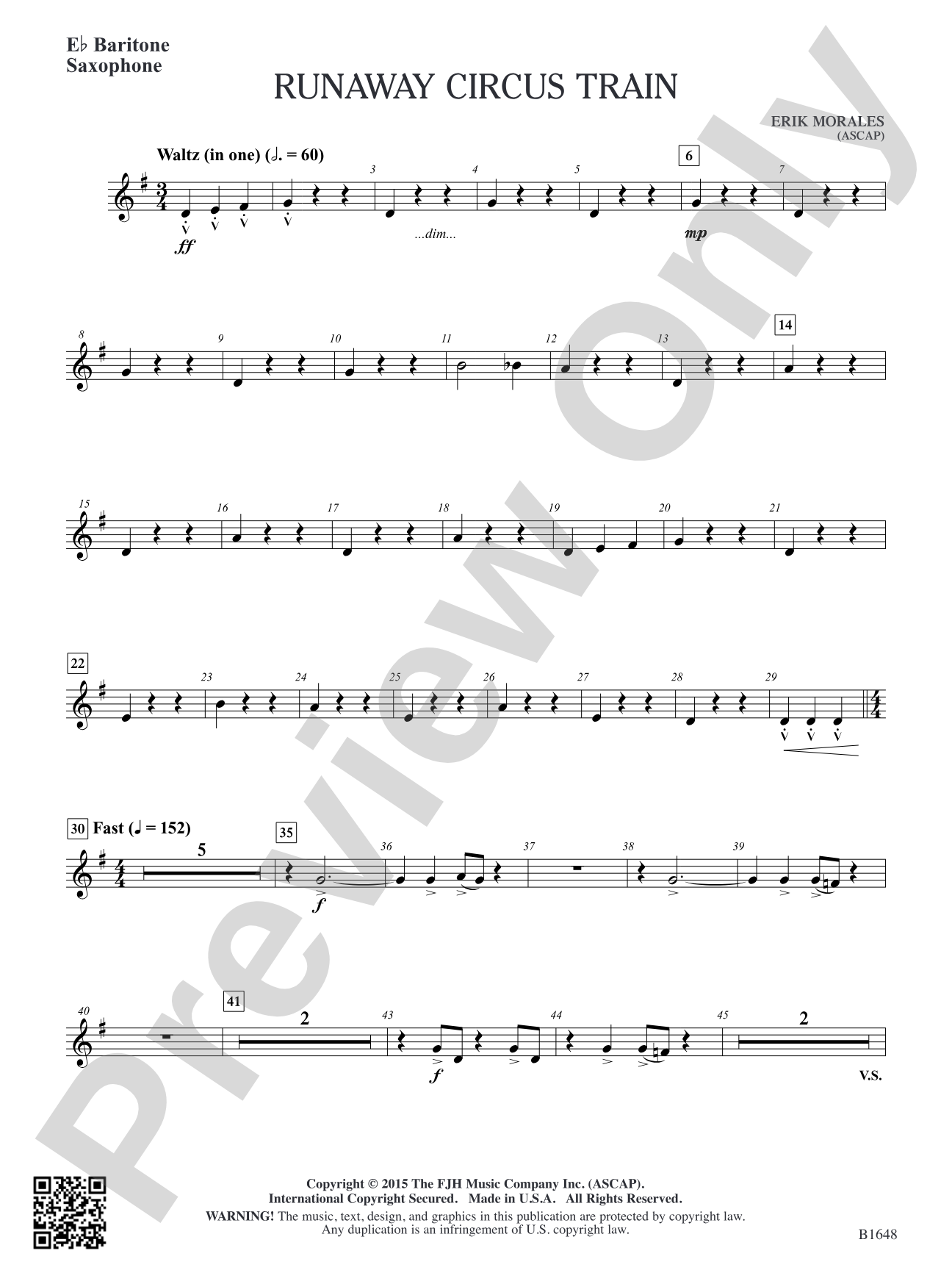 Runaway Circus Train: E-flat Baritone Saxophone