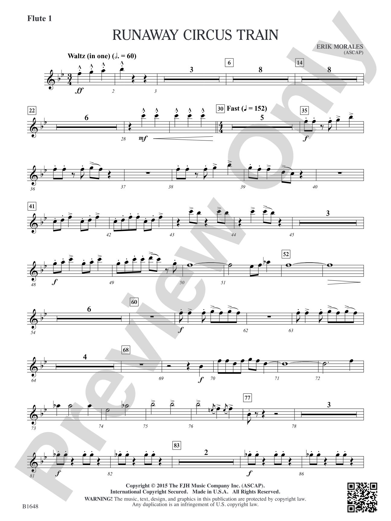 Runaway Circus Train: Flute 1