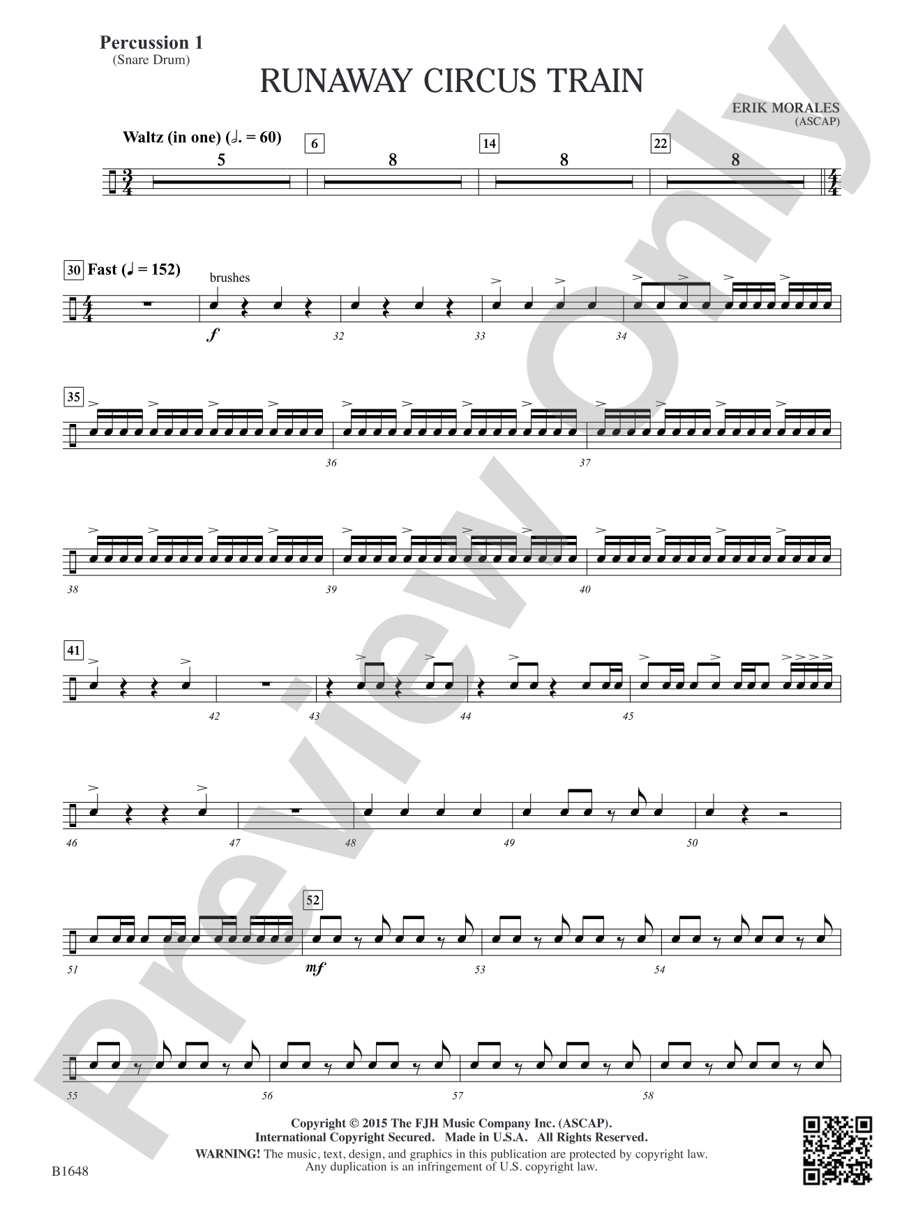 Runaway Circus Train: Percussion 1