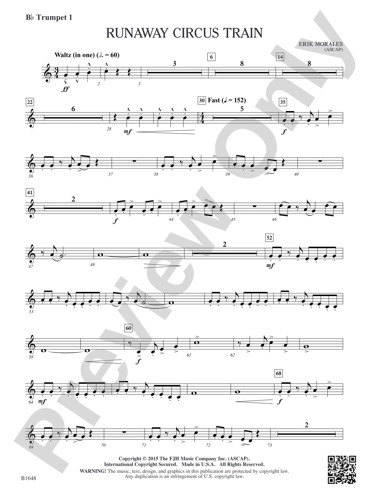 Runaway Circus Train: B-flat Trumpet 1