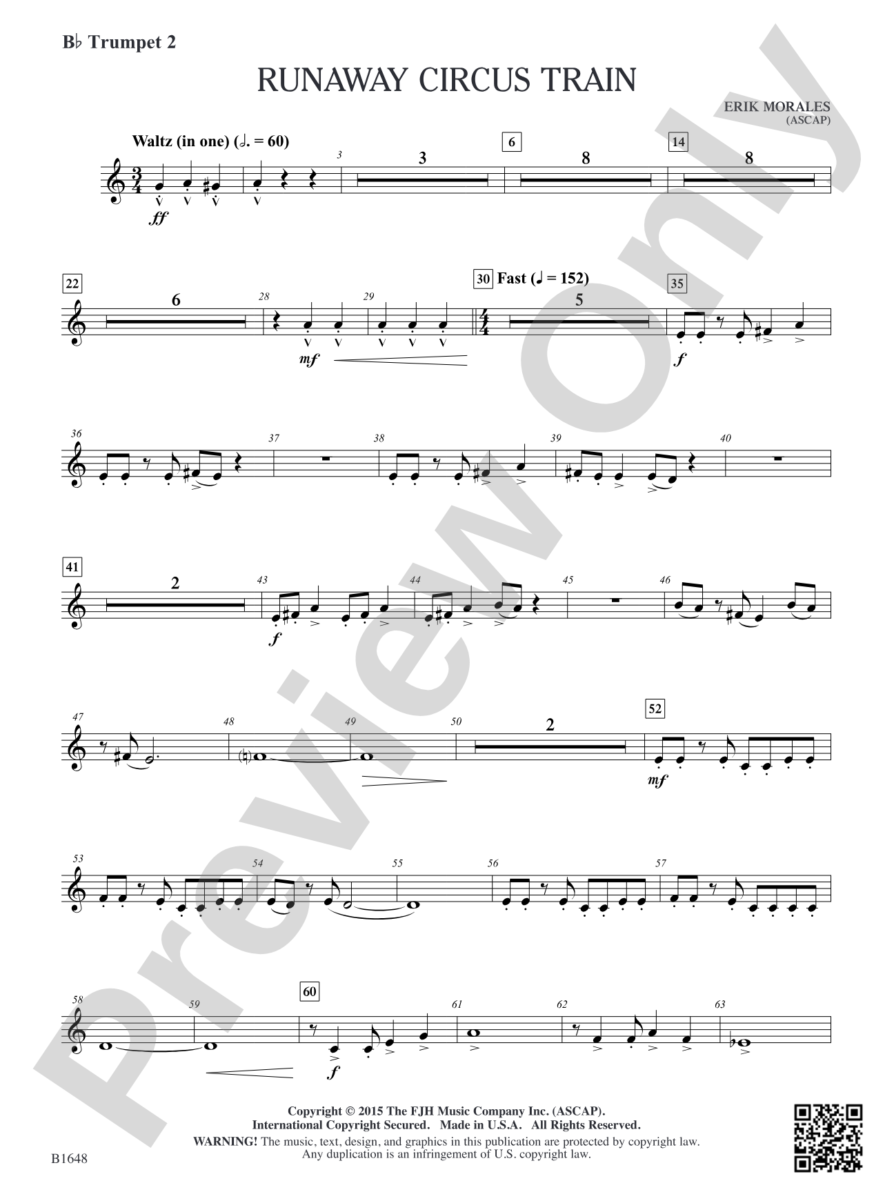 Runaway Circus Train: B-flat Trumpet 2