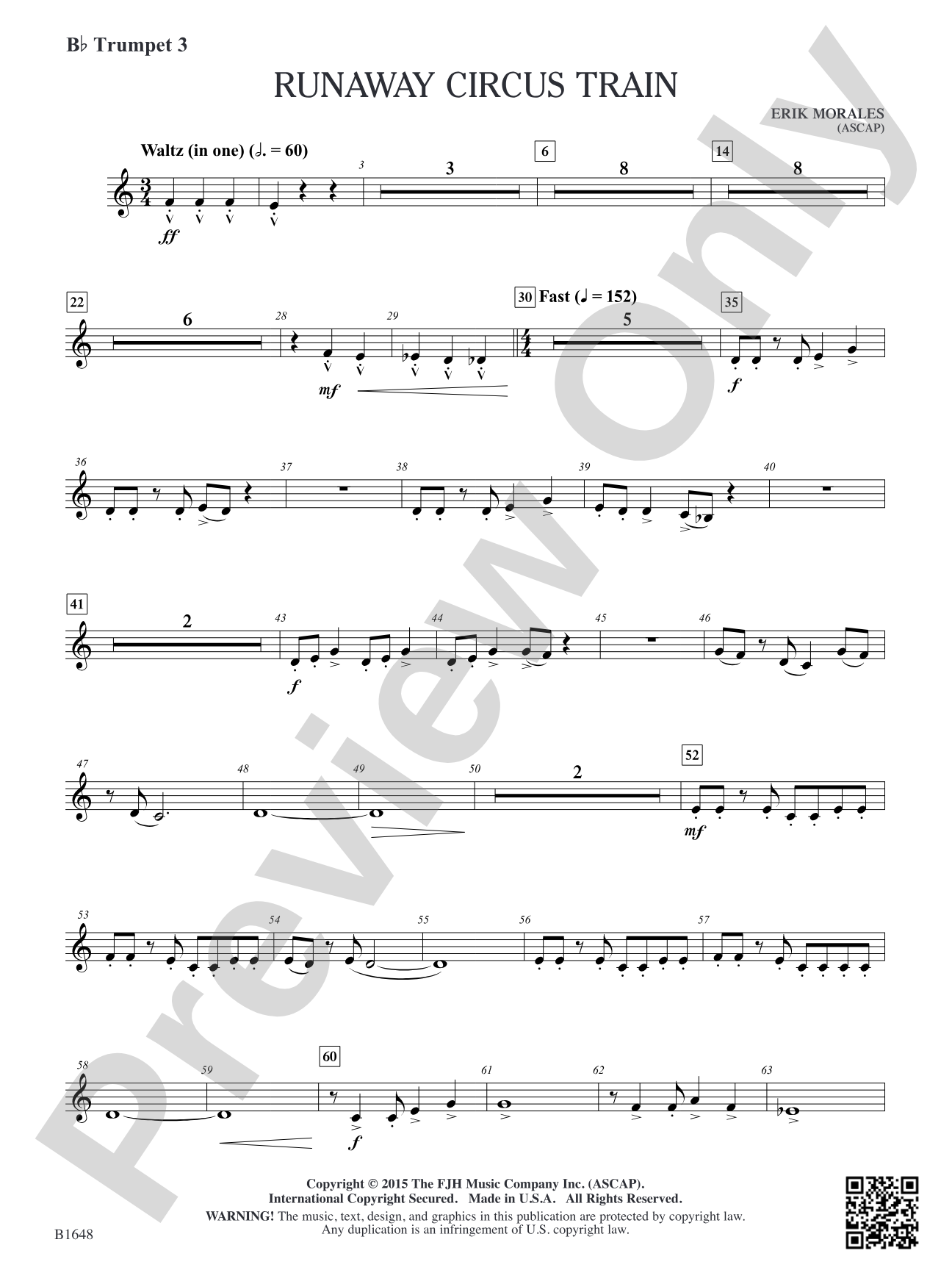 Runaway Circus Train: B-flat Trumpet 3