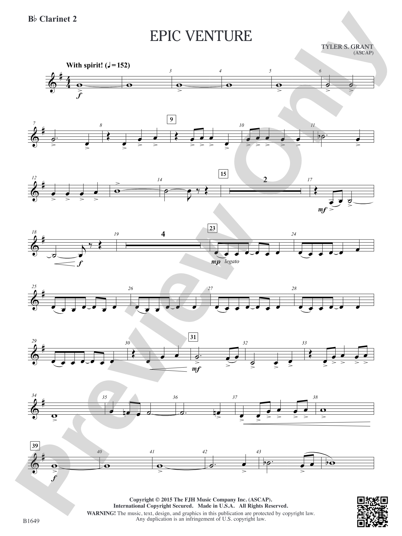 Epic Venture: B-flat Clarinet 2