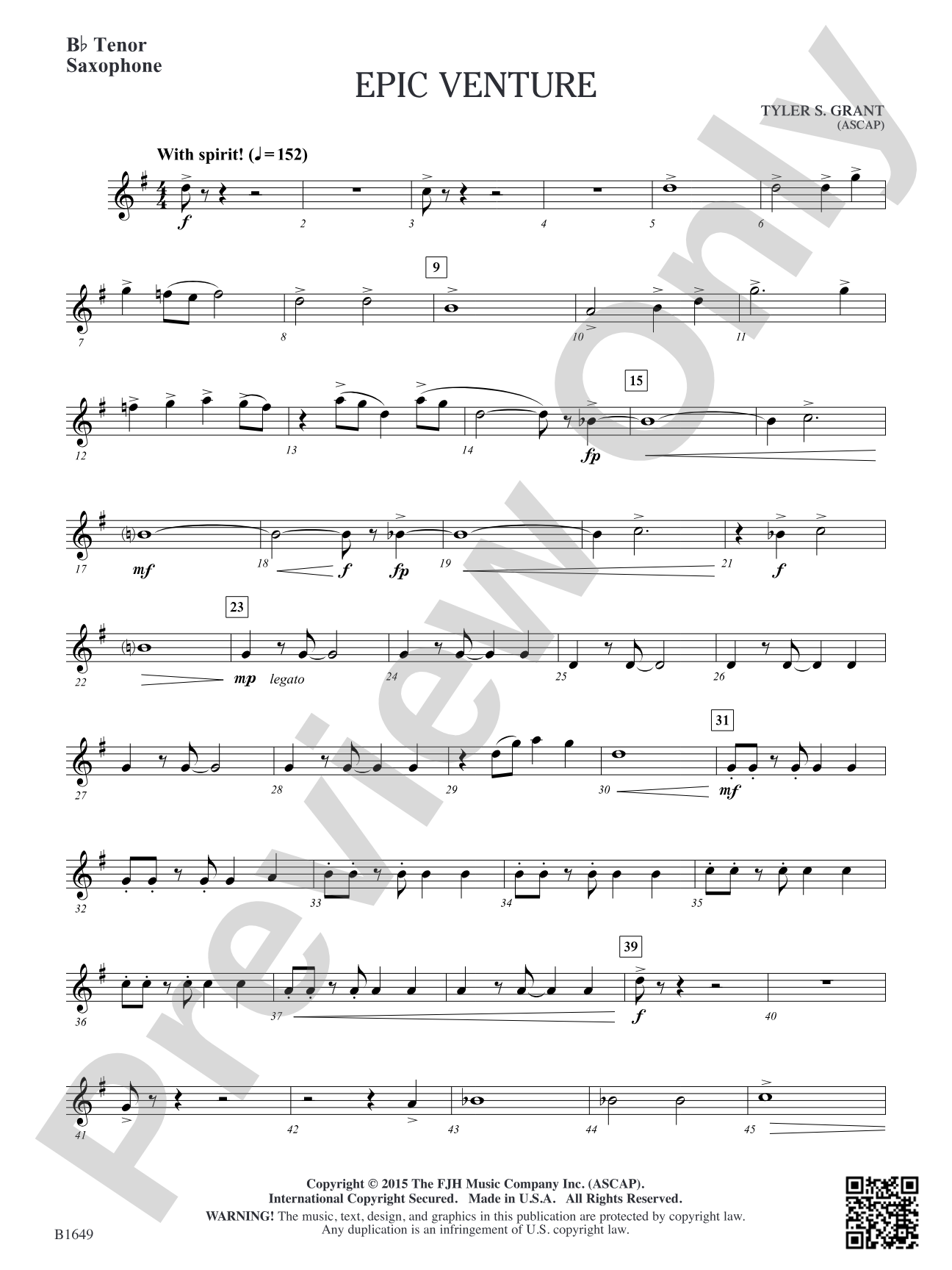 Epic Venture: B-flat Tenor Saxophone