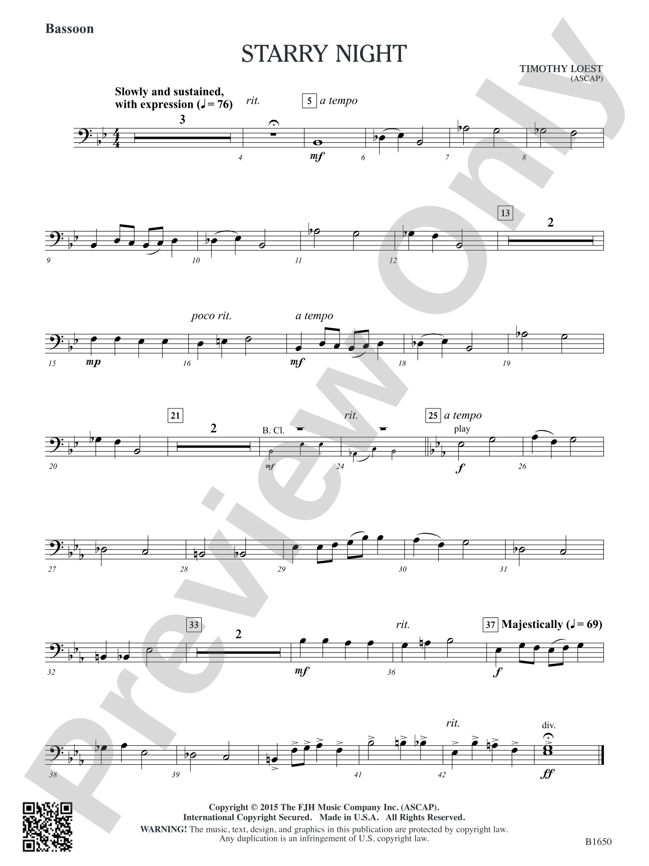 Starry Night: Bassoon
