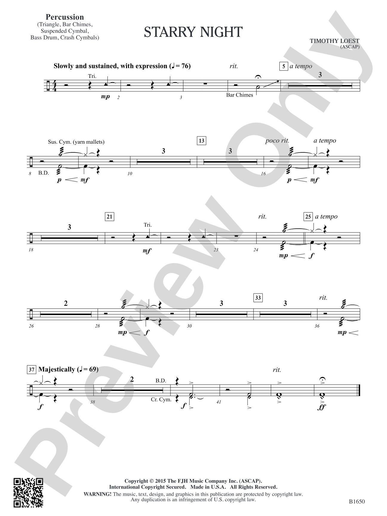 Starry Night: Percussion