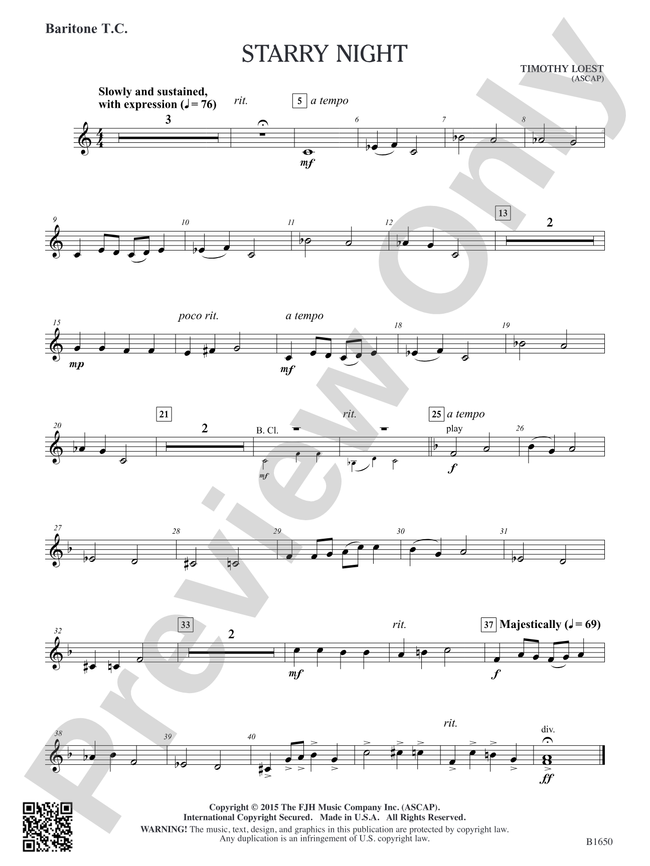 Starry Night: Baritone T.C.