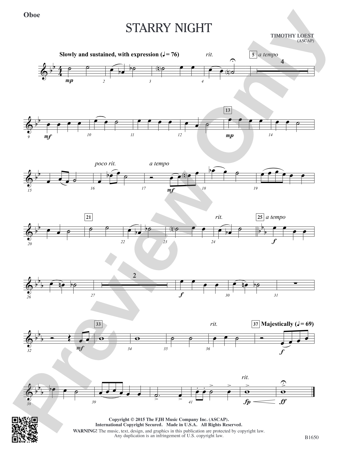 Starry Night: Oboe