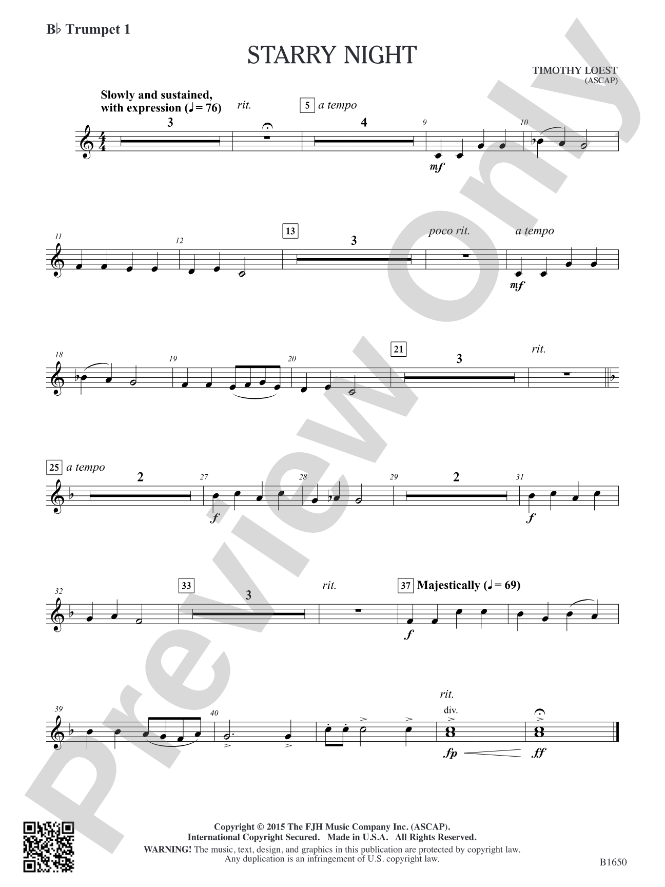 Starry Night: B-flat Trumpet 1