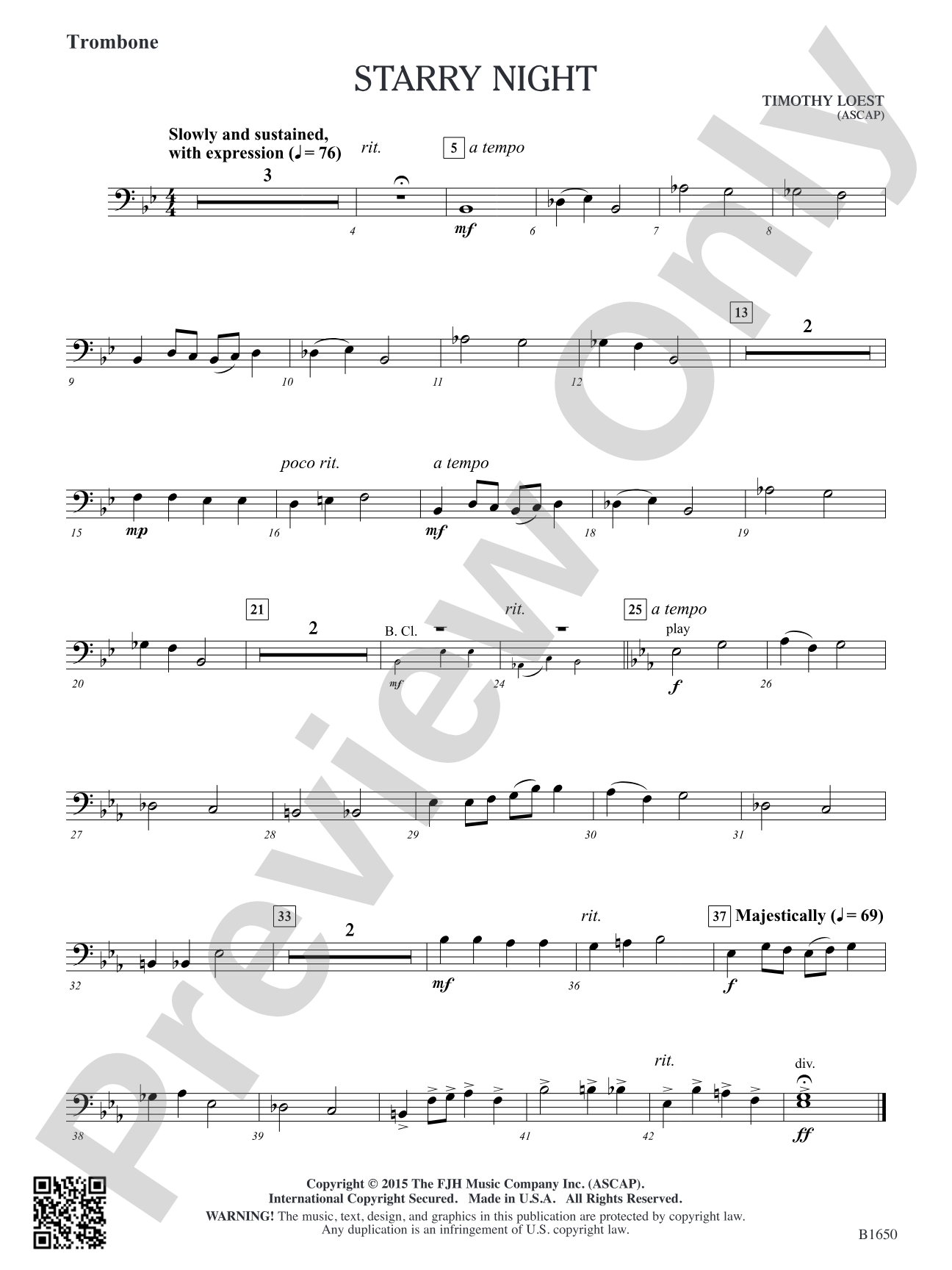 Starry Night: Trombone
