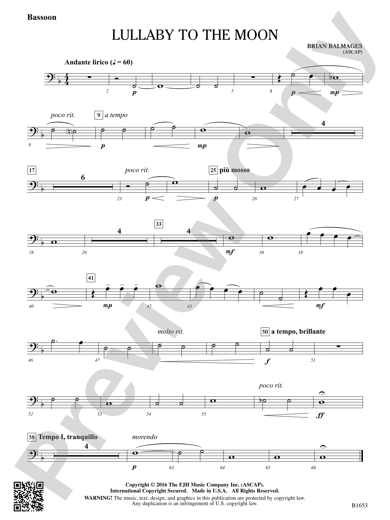 Lullaby to the Moon: Bassoon