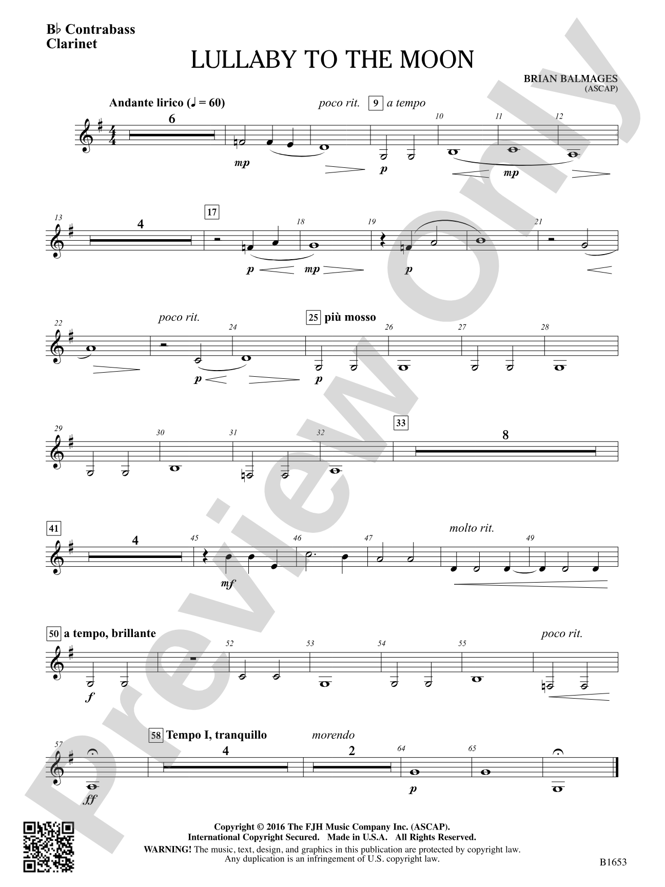 Lullaby to the Moon: B-flat Contrabass Clarinet