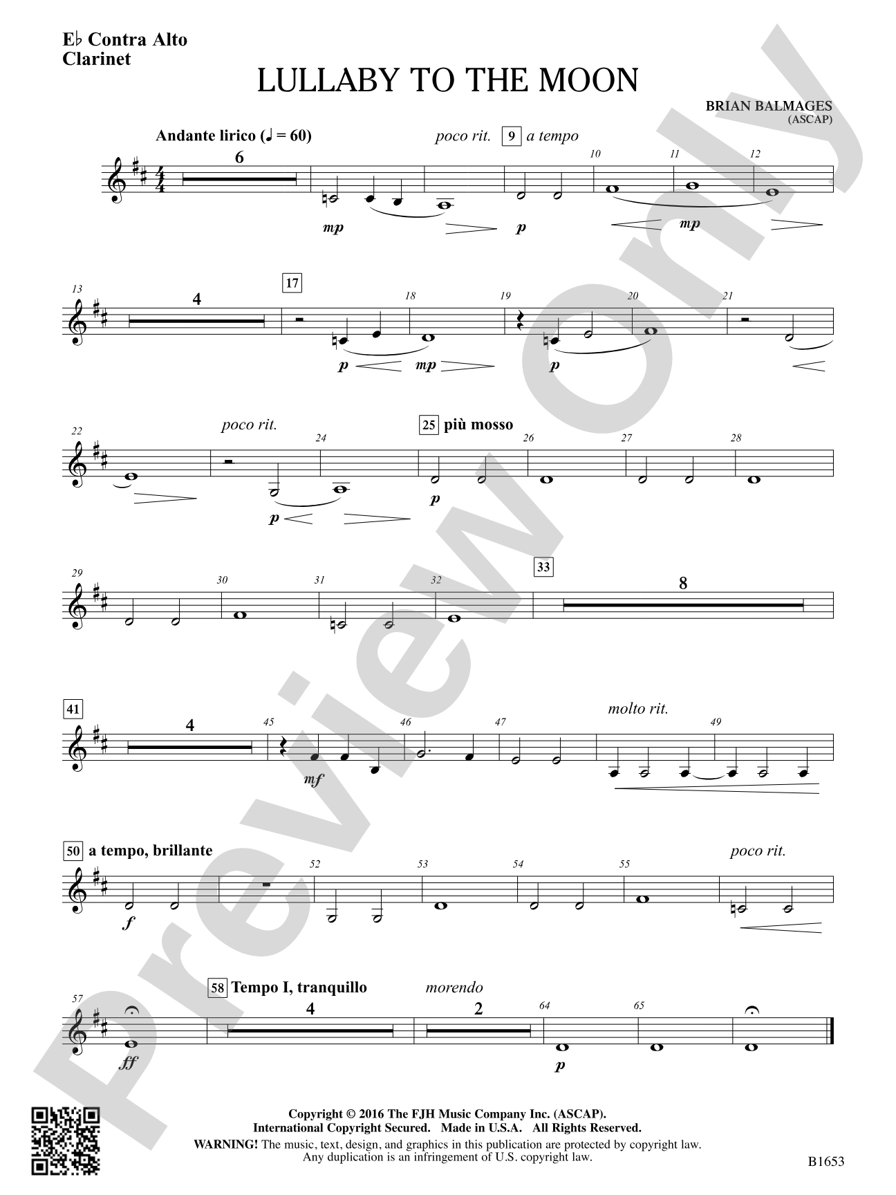 Lullaby to the Moon: E-flat Contra Alto Clarinet