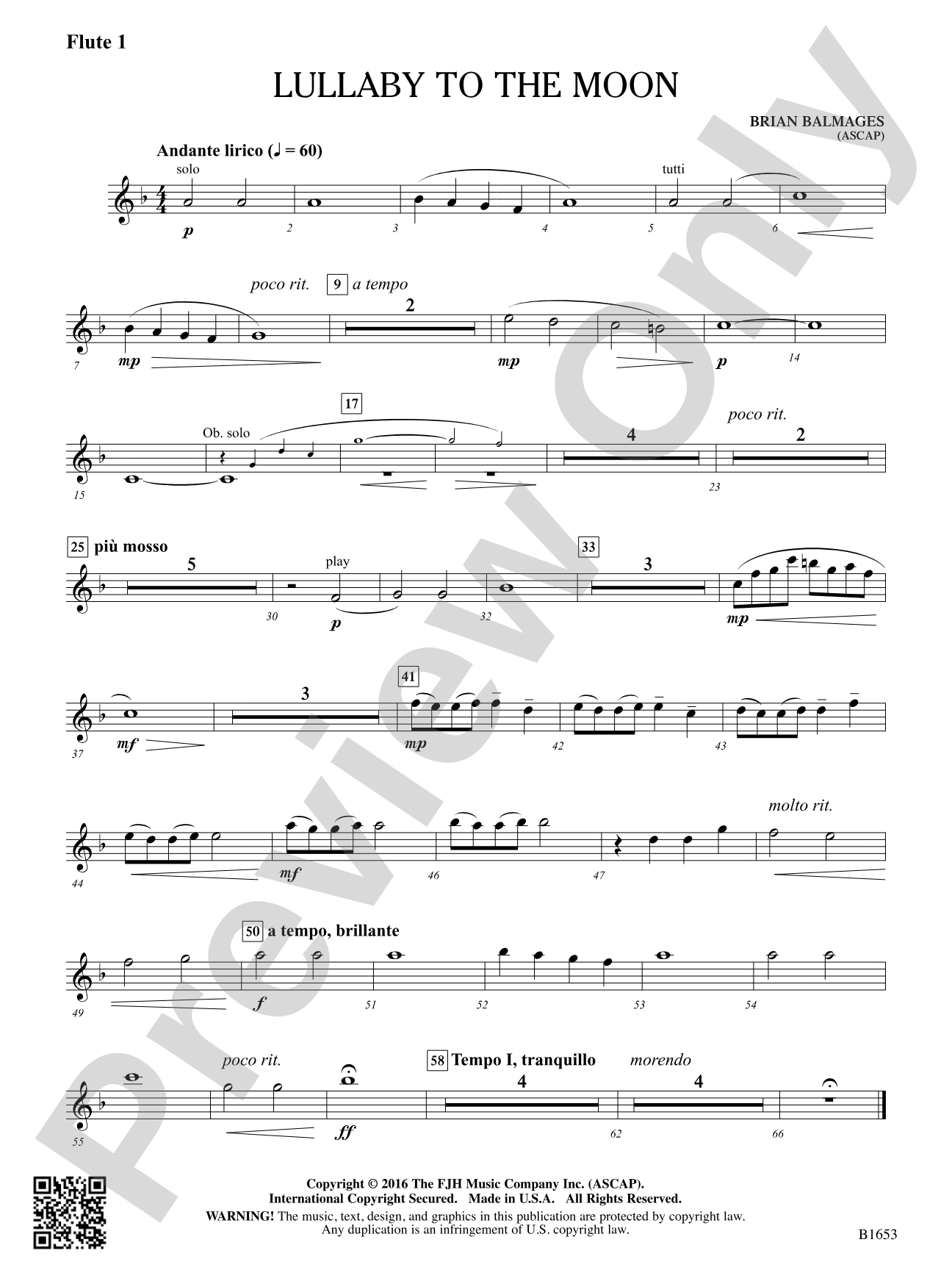 Lullaby to the Moon: Flute 1