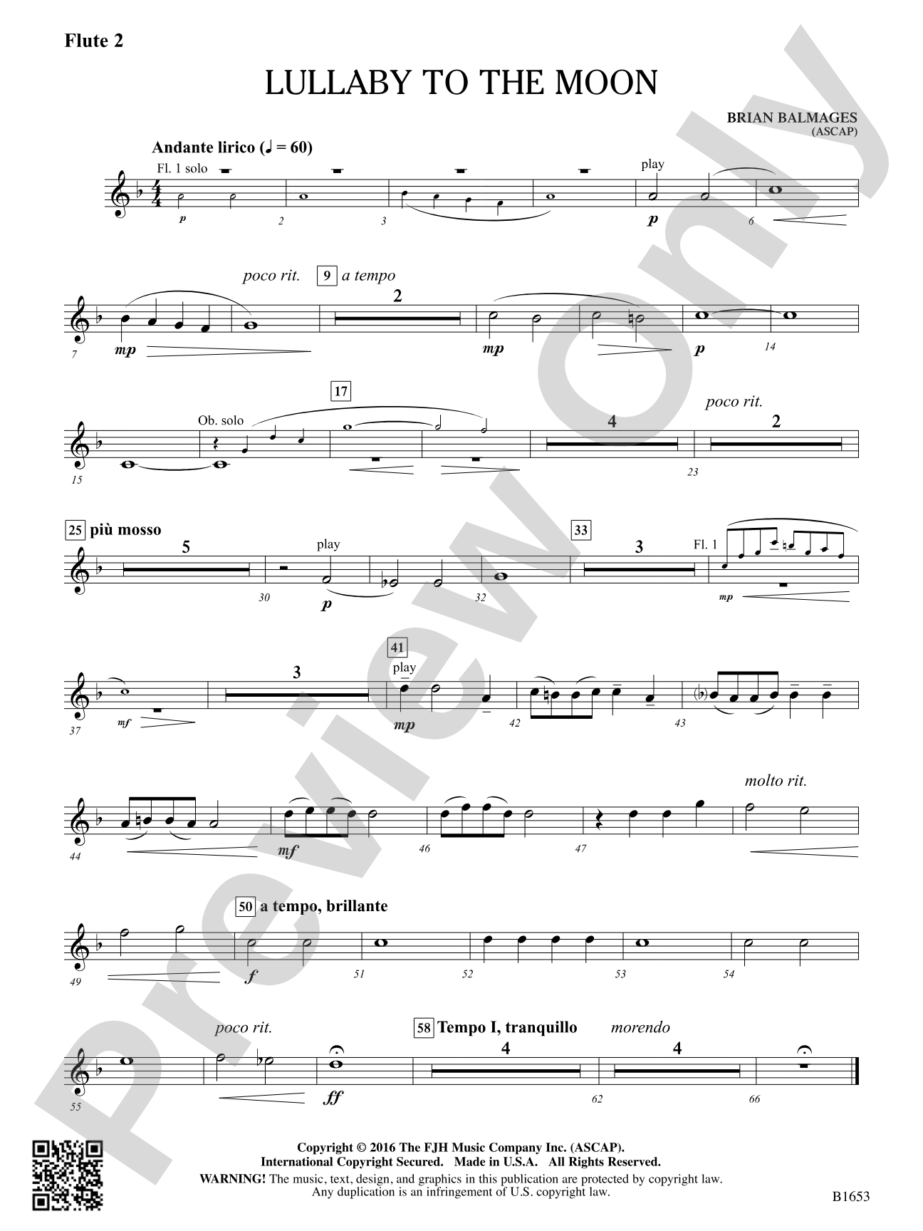 Lullaby to the Moon: Flute 2