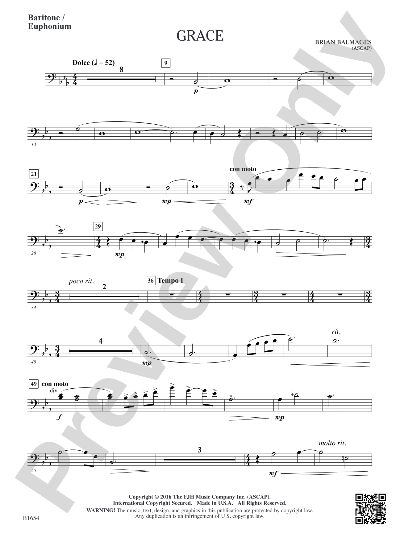 Grace: Baritone / Euphonium