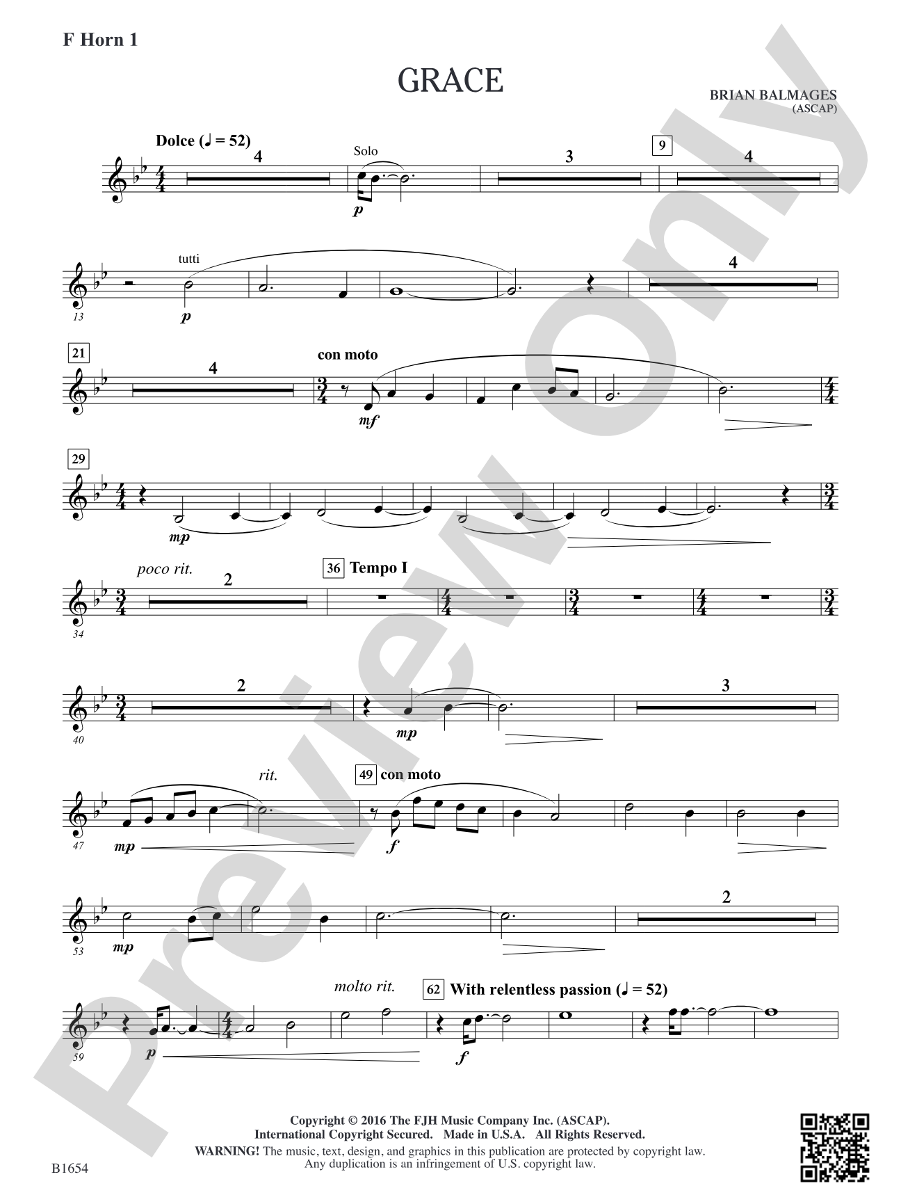 Grace: F Horn 1