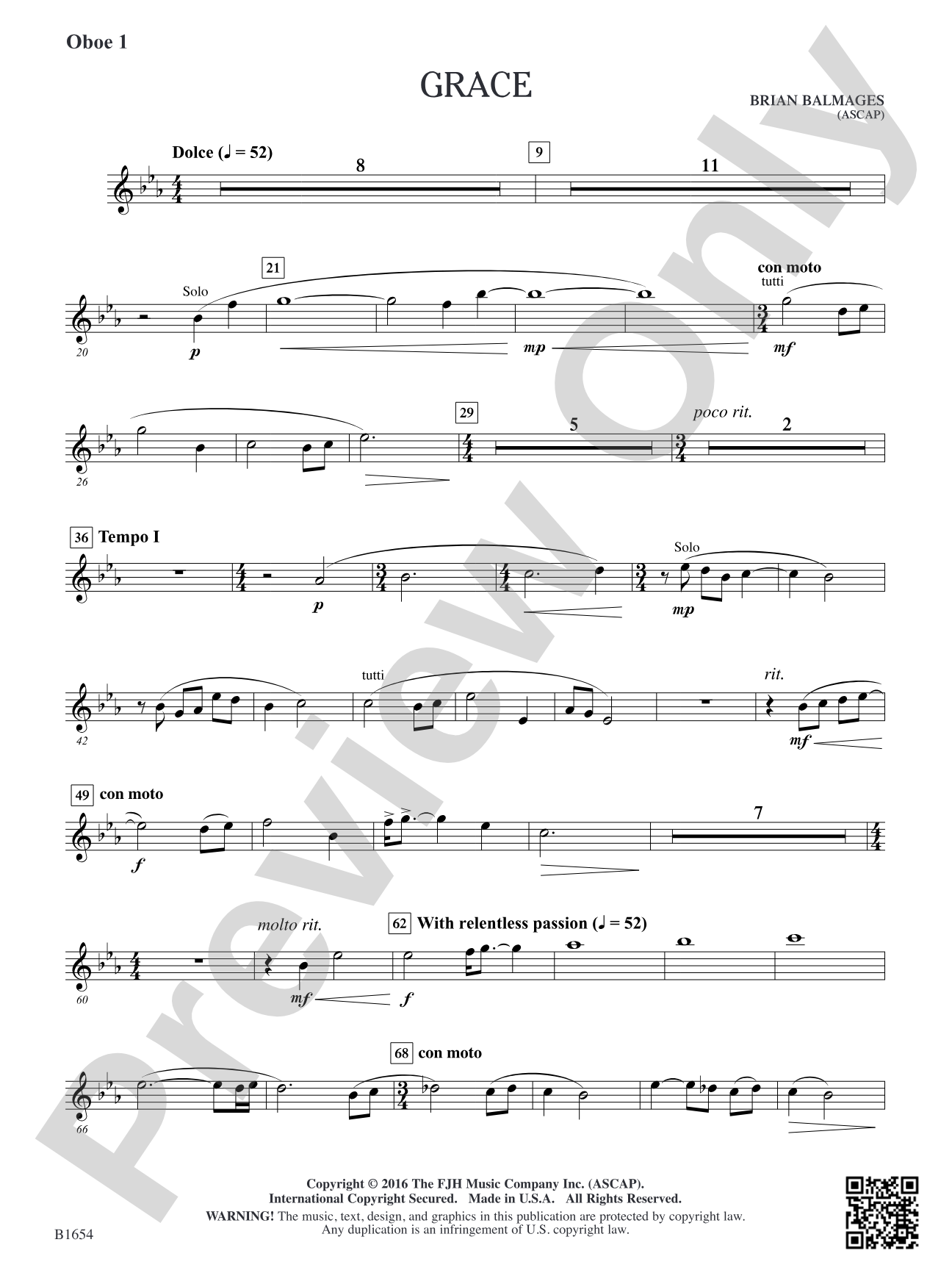 Grace: Oboe 1