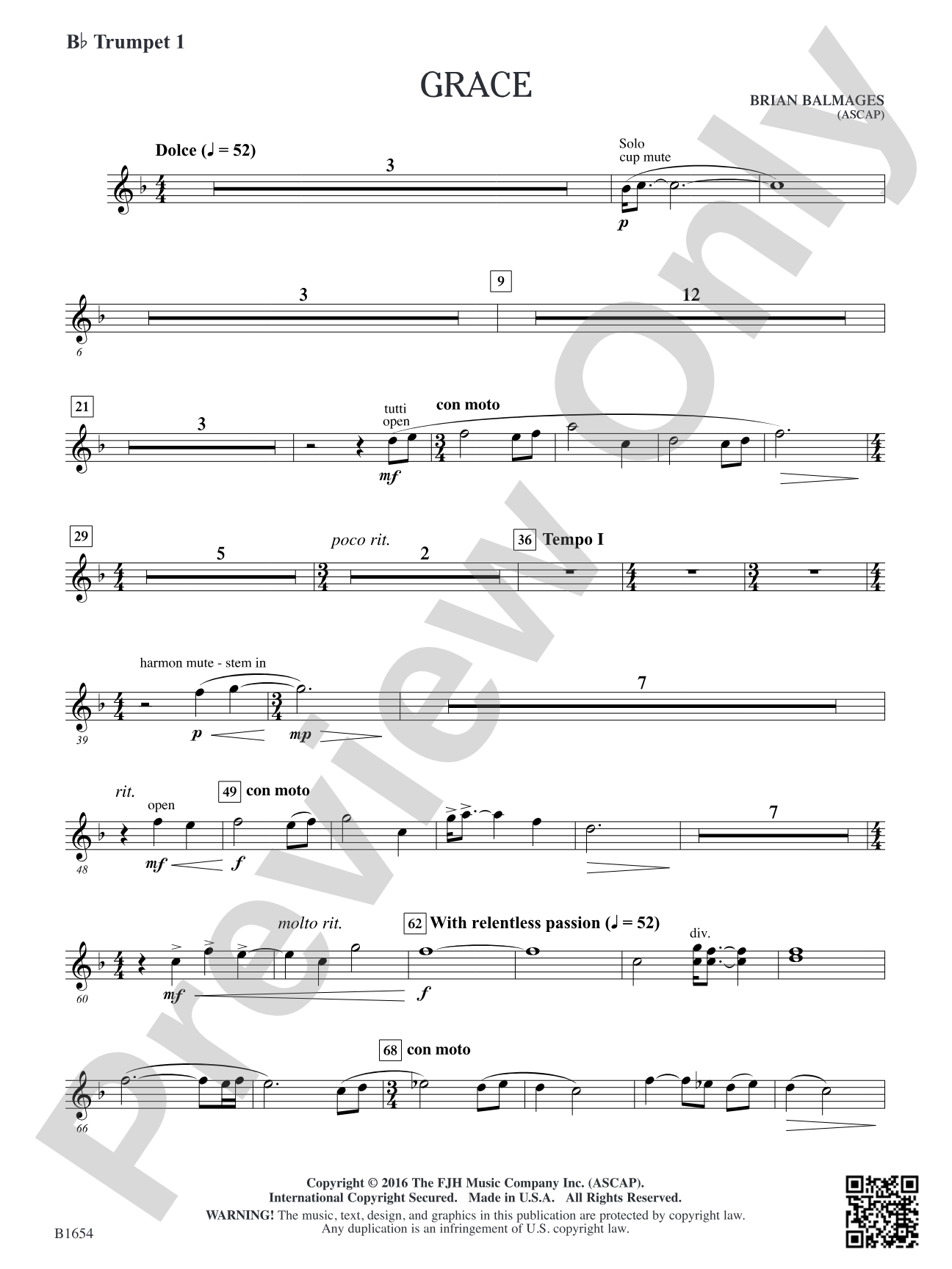 Grace: B-flat Trumpet 1