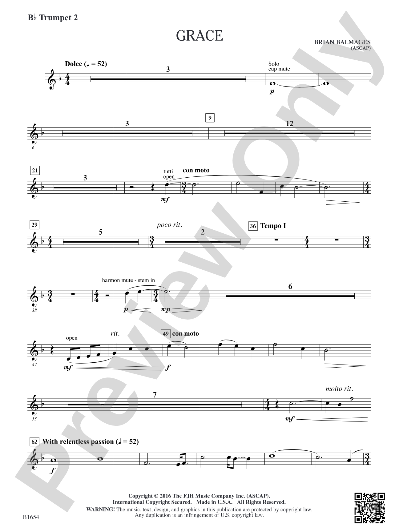 Grace: B-flat Trumpet 2