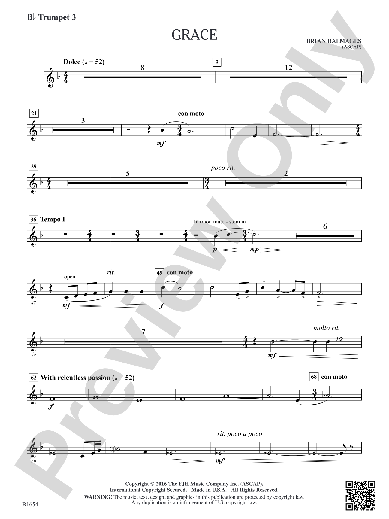 Grace: B-flat Trumpet 3