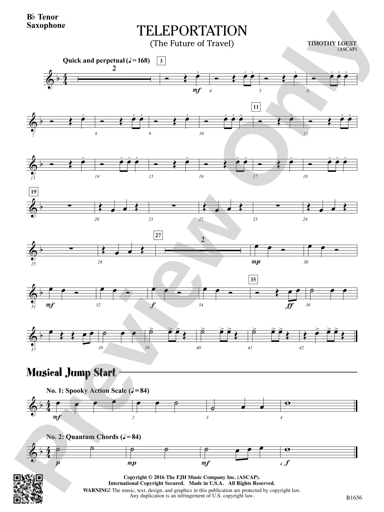 Teleportation: B-flat Tenor Saxophone