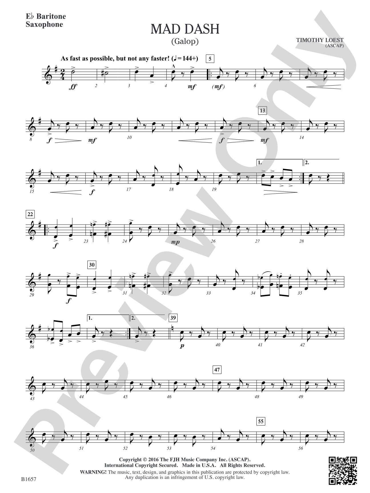 Mad Dash: E-flat Baritone Saxophone