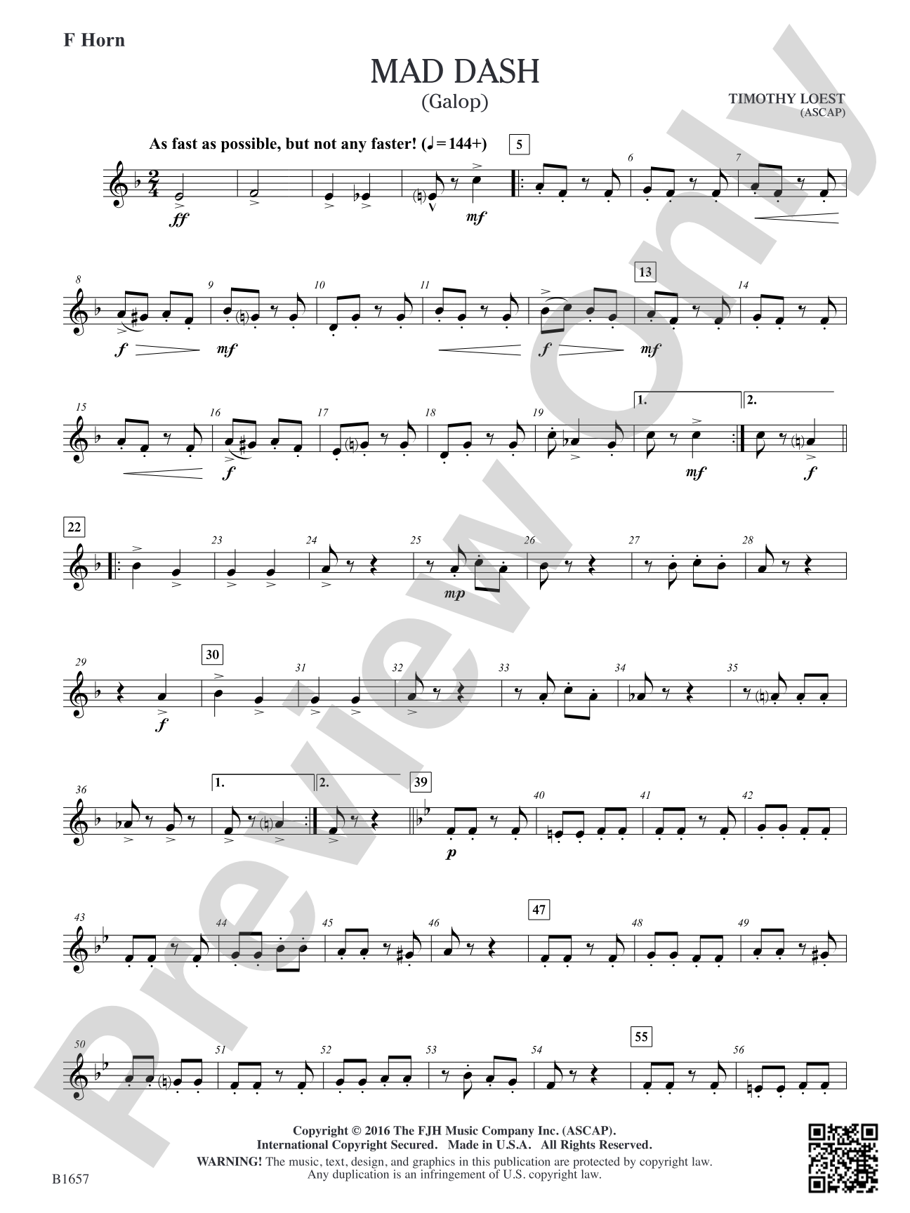 Mad Dash: F Horn